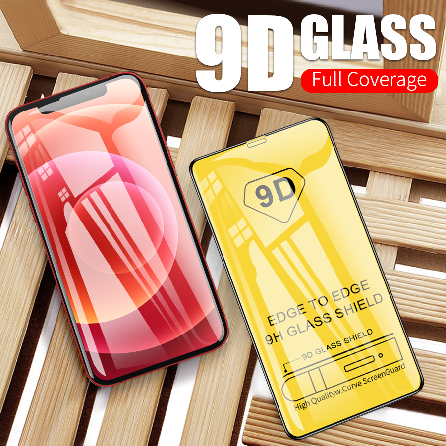 ฟิล์มกระจก 9D เต็มจอ สำหรับ iPhone 16 15 14 13 12 11 Pro Max XS XR 6 6S 7 8 Plus