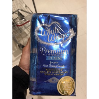 WHITE WINGS PLAIN FLOUR Premium ไวท์ วิงส์ เพลน ฟลาวร์ แป้งสาลีอเนกประสงค์ 100% ขนาด 1 กก.