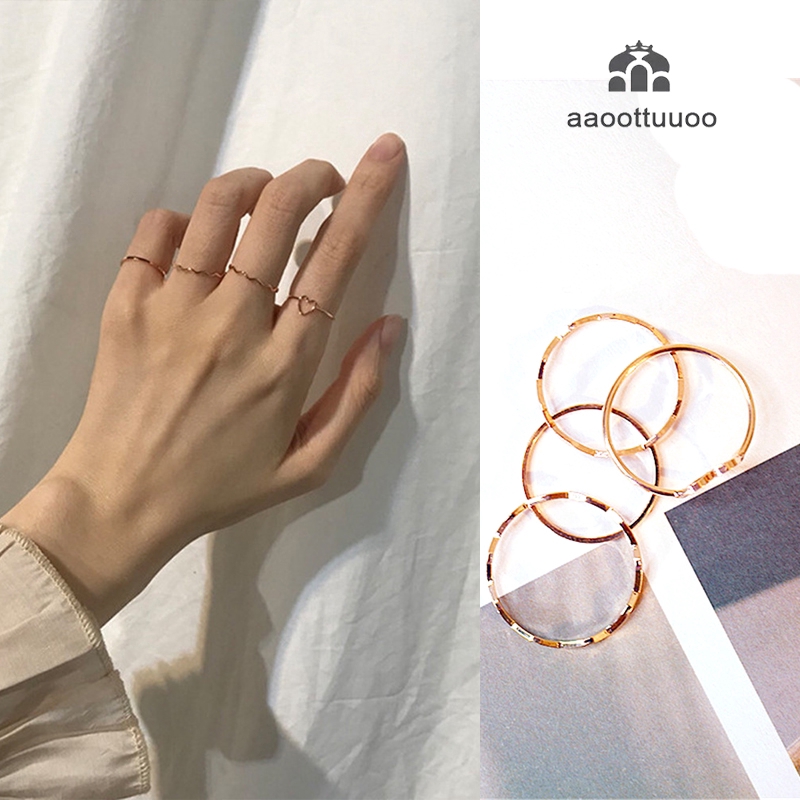 Rings Set for Women Girls Delicate Thin Finger Ring Fashion Jewelry
