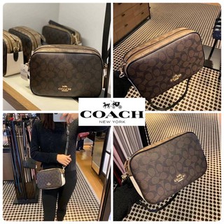 COACH  Brand : COACH JES CROSSBODY IN BLOCKED SIGNATURE CANVAS (COACH C1767) IM/KHAKI BROWN MULTI