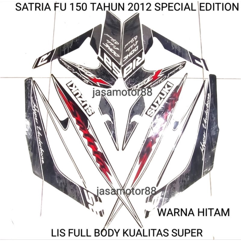 SATRIA FU 150 BODY STICKER LIS 2012 SE SPECIAL EDITION สีดํา