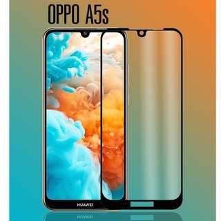 ฟิล์มกระจก นิรภัย เต็มจอ กาวเต็มแผ่น ออปโป้ เอ5เอส สีดำ  Full Glue Tempered Glass Screen For OPPO A5s (6.2) Black