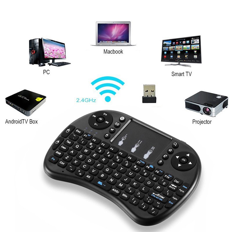 คีย์บอร์ดไร้สาย 2.4GHz ขนาดเล็ก สําหรับ Android TV Box Notebook Pc ...