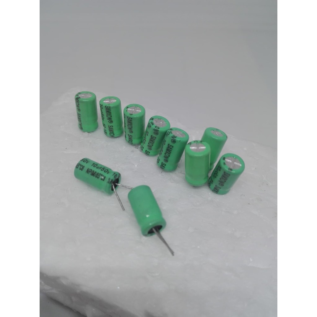 nonpolar capacitor 10uF 50V SAMXON แพ็คละ10ตัว