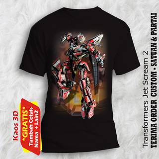 เสื้อยืด พิมพ์ลาย Transformers Jet Scream 3 มิติ คุณภาพสูง แบบดั้งเดิม สําหรับผู้หญิง