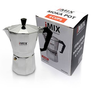 I-MIX Moka Pot หม้อต้มกาแฟสด มอคค่าพอท สำหรับ 6 ถ้วย / 300 ml อลูมิเนียม 6 ถ้วย 1614-098