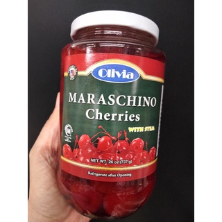 Olivia Maraschino Cherries เชอร์รี่ มีก้าน 737 กรัม