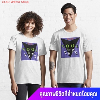 แมวข้างถนน ผู้ใหญ่ Squeeze Cool For Cats, Cool Cats Purple Green Essential T-Shirt sale เสื้อยืดผ้าฝ้าย