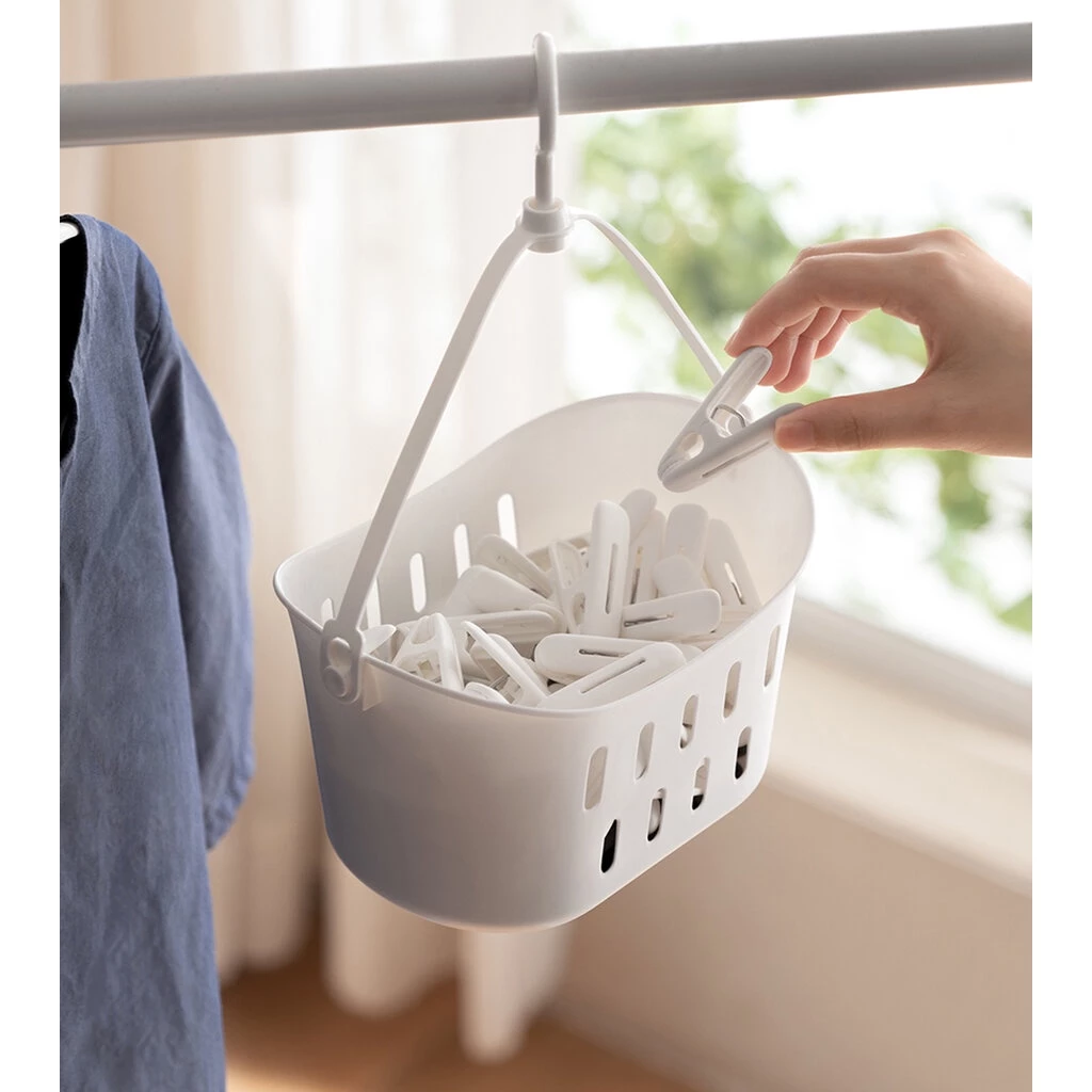 Omocha | Clothespin basket ตะกร้าขนาดเล็กแขวนได้ใส่ไม้หนีบผ้า ตะกร้าไม้หนีบ