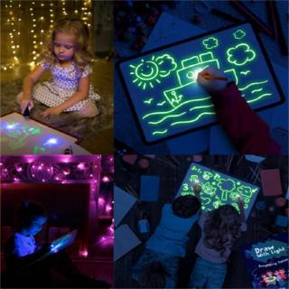 A3 A4 A5 LED Luminous Drawing Board Graffiti Doodle Drawing Tablet Magic Drawing With Light-Fun Fluorescent Pen Educational Toy