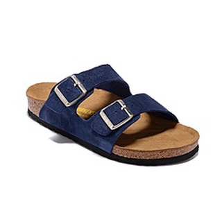 Birken Birkenstock รองเท้าแตะ รองเท้าชายหาด หนังนิ่ม สีฟ้า คุณภาพ สําหรับผู้ชาย และผู้หญิง