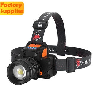 ไฟหน้ากลางแจ้ง LED USB ไฟหน้าแบบชาร์จไฟได้ไฟฉายหัวไฟฉายกันน้ำ