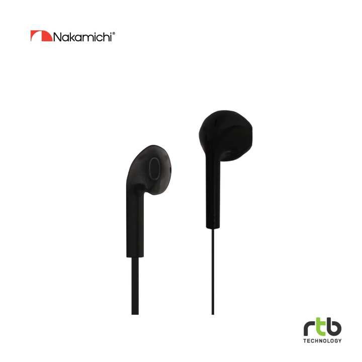 Nakamichi หูฟังมีไมค์ รุ่น NMCE110 In-Ear With Line-In Mic  – Black
