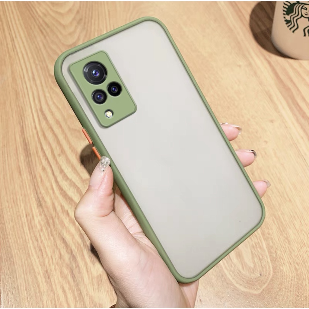 รุ่นใหม่ Case Vivo V21 5G เคสกันกระแทก ปุ่มสีผิวด้าน ขอบนิ่มหลังขุ่น VIVO V21 พร้อมส่ง กันลอยกล้อง ส่งจากไทย