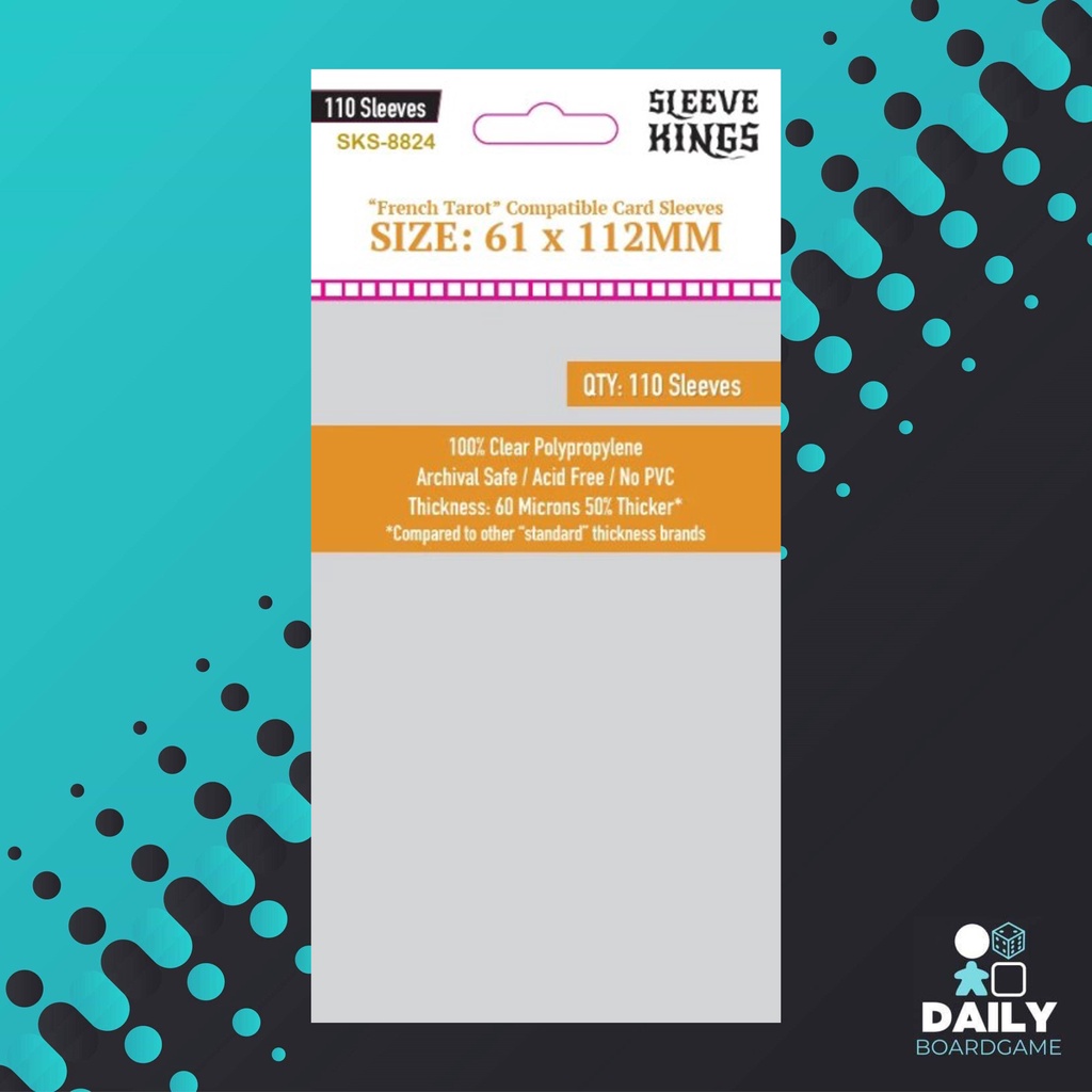 Sleeve Kings : 61x112 mm ''French Tarot'' Sleeves - 110 Pack