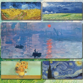 แผ่นรองเมาส์ ขนาดใหญ่ ลายภาพวาดสีน้ํามัน Van Gogh แบบสร้างสรรค์ สไตล์เรโทร สําหรับตกแต่งบ้าน