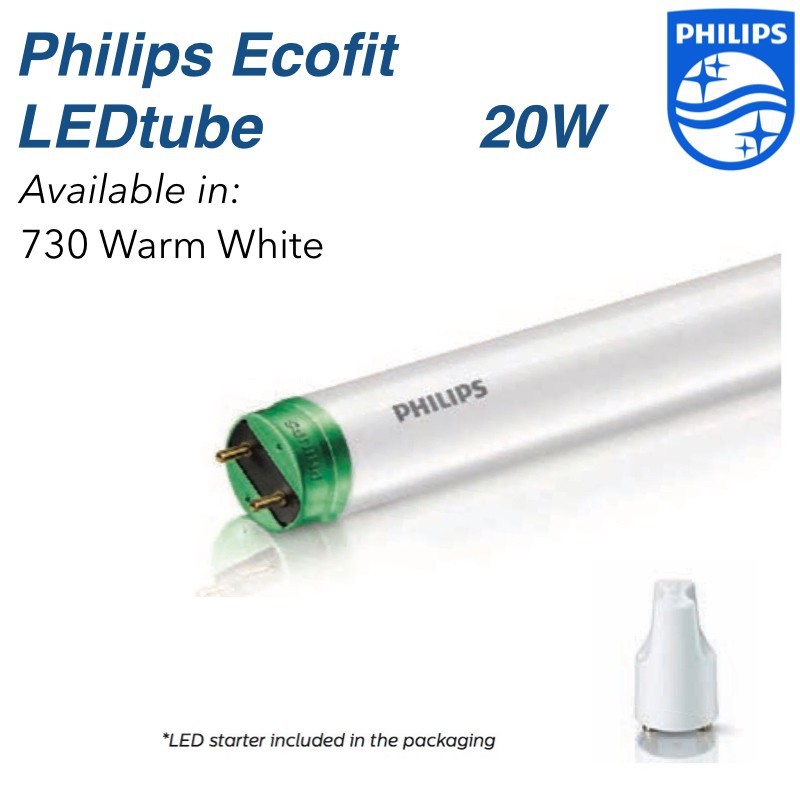 หลอดนีออนLED Tube Ecofit Philips สีส้ม 20WPhilips ecofit20w นีออนled20w หลอดยาวขั้วเขียว ราคาส่ง 5หล