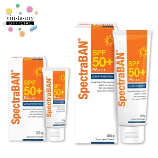 กันแดดสำหรับผิวหน้าและผิวกาย Spectraban(สเปคตร้าแบน) SPF 50+ PA+++ Ultra Protection ขนาด 20 กรัมและ 100 กรัม