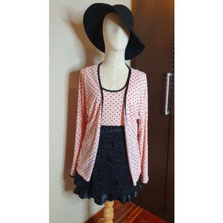 Heaha เซ็ตเสื้อ 2 ชิ้น เสื้อคลุมลายจุด polkadot
