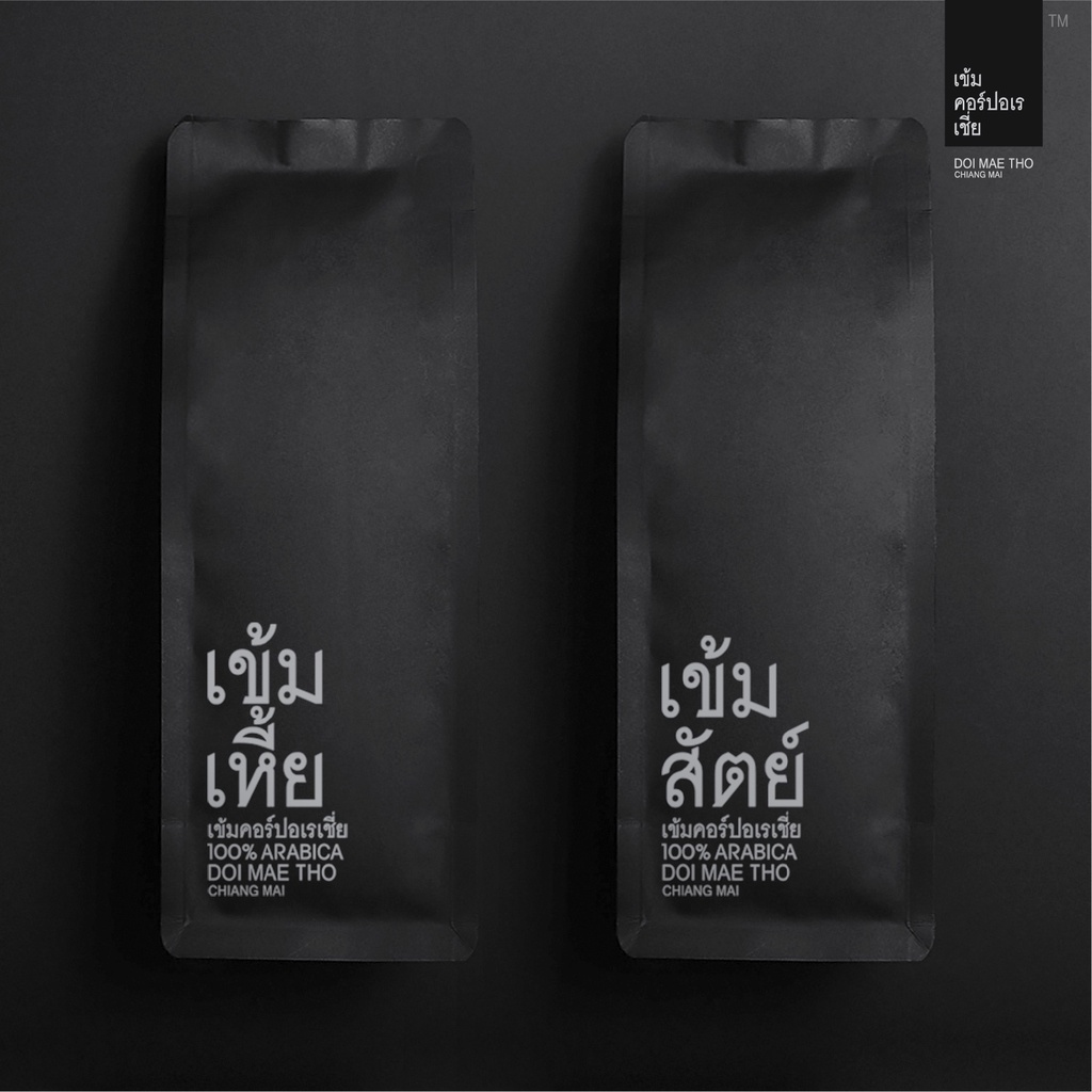 คู่เข้มสุดคุ้ม เข้มเหี้ย เข้มสัตย์ แพคคู่ 250g กาแฟคั่วบด อาราบิก้า ดอยแม่โถ ไม่ติดเปรี้ยว สู้นมกลมกล่อม สดทุกแพค