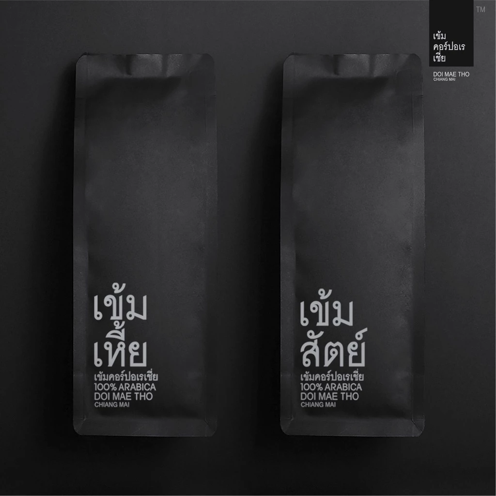 คู่เข้มสุดคุ้ม เข้มเหี้ย เข้มสัตย์ แพคคู่ 250g กาแฟคั่วบด อาราบิก้า ดอยแม่โถ ไม่ติดเปรี้ยว สู้นมกลมกล่อม สดทุกแพค