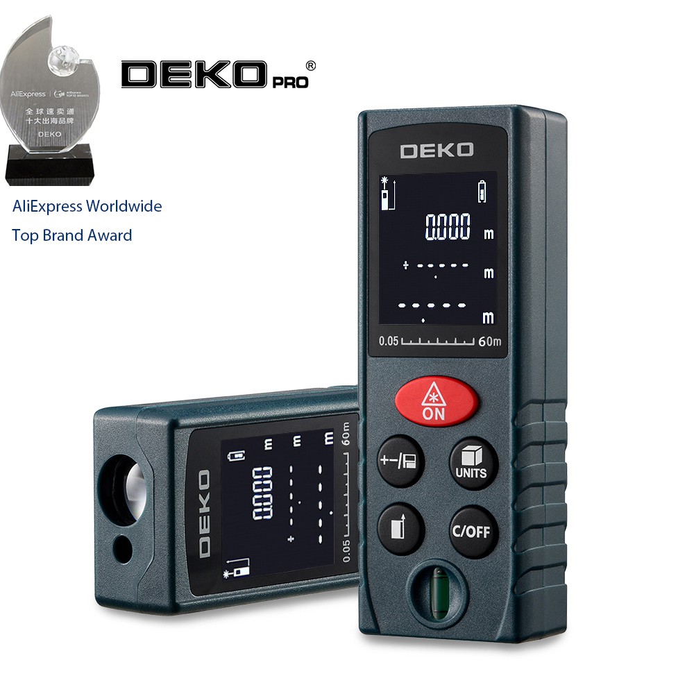 DEKO เครื่องวัดระยะทางด้วยเลเซอร์ 40/50/60100m Laser Distance Meter and Range Finder measuring upto 40/50/60100 meters