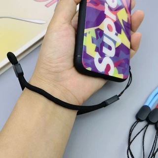สายคล้องโทรศัพท์มือถือ เชือกไนล่อน แบบหนา ปรับระดับได้ กันกระแทก สีดํา เครื่องประดับ สําหรับผู้ชาย และผู้หญิง