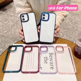 C017เคสขอบสี กันรอยกล้อง เคสหลังใสIP13 13PRO 13PROMAX,i12,12pro,12promax,i11,11proMaxเคลือบเงา งานสวย สินค้าจัดส่งที่ไทย