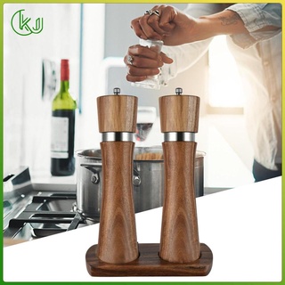 Wooden Salt and Pepper Grinder Set Pepper and Salt Mill for Camping BBQ Kitchen Tools