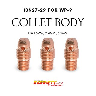 GAS LENS COLLET BODY13N27-29 อะไหล่ปืนเชื่อมอาร์กอน WP-9 (10ชิ้น/แพ็ค)