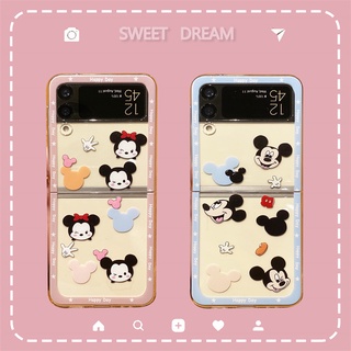 พร้อมส่ง เคสโทรศัพท์มือถือ ซัมซุง Samsung Galaxy Z Flip 4 3 2 5G Smartphone Casing Lovely Cute Cartoon MK MN Phone Cell Case TPU Soft Transparent Back Cover Flip2 Flip3 Flip4