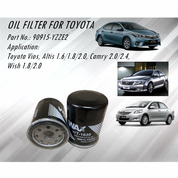 กรองน้ํามันเครื่องสําหรับTOYOTA MODEL - 90915-YZZE2