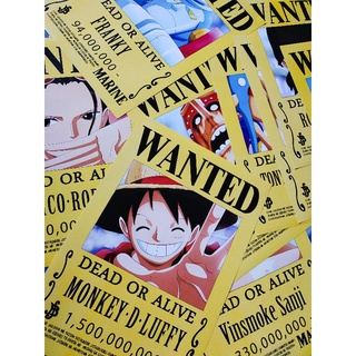 #โปสเตอร์วันพีชONE PIECE #ลูฟี่ #โปสเตอร์WANTED LUFFY ขนาดA3 / ขายยกชุด 9 แผ่น