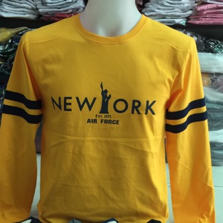 เสื้อยืด คอกลม แขนยาว สกรีน NEW YORK AIR FORCE