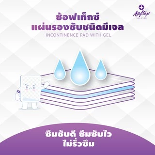 แผ่นรองซับชนิดมีเจล ซ้อฟเท็กซ์ SOFTEX PAD L 10 ชิ้น x 1 ห่อ