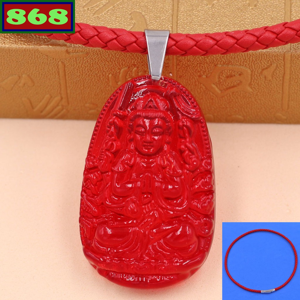 Thien Thu Thien Nhan สร้อยคอสายหนังสีแดง ขนาด 3.6cm, 5cm