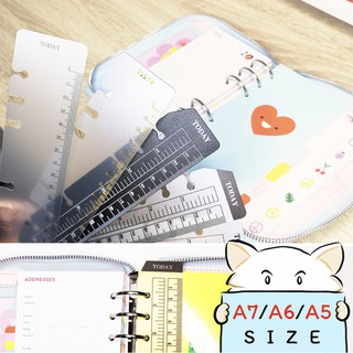 ไม้บรรทัดแพลนเนอร์ BASIC ⭐️ 6 รู Holes Planner Ruler Dividers Refill Divider Plan Index Bookmark A7/A6/A5 mimisplan