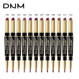 Dnm ลิปสติก เนื้อแมตต์กํามะหยี่ สองด้าน กันน้ํา 12 สี สําหรับผู้หญิง 1 ชิ้น