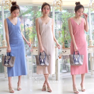 เดรสผ้ายืด สีสดใส🌸Casual Maxi Dress🌸