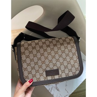 (สด-ผ่อน)🎗แท้100% Gucci GG Guccissima Canvas Large Crossbody Messenger Bag