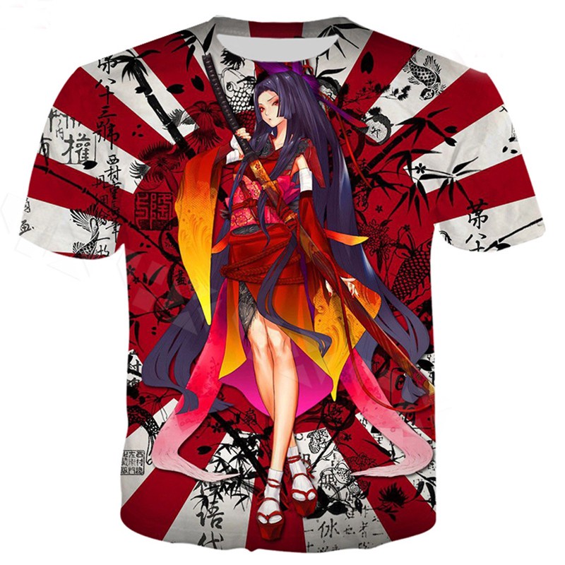 ✉HX Japanese Samurai Warrior Anime Dragon 3D Print Men Women T Shirt Summer  Graphic Tees Tops Streetwear | Shopee Thailand