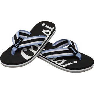 CRESSI PORTOFINO FLIP-FLOP MENS BEACH BLACK FRAME สีดำ-รองเท้าแตะ รองเท้าเดินชายหาด ขอบสายสีฟ้า