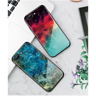 Iphone XS Max XR 8 7 6 6s Plus กันกระแทก ไล่ระดับ ท้องฟ้าเต็มไปด้วยดวงดาว กระจกนิรภัย เคสด้านหลัง เคสโทรศัพท์