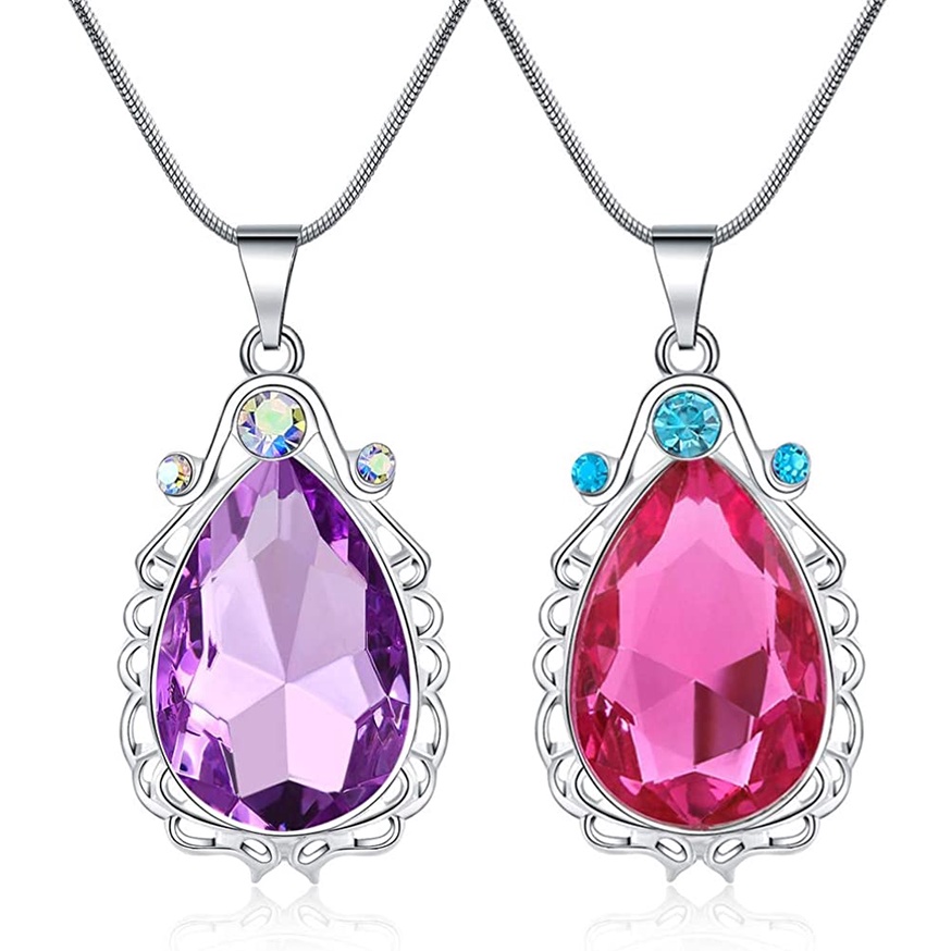 Sofia the First Amulet และ Elena Princess Necklace Twin Sisters Teardrop Necklace Magic Jewelry for 
