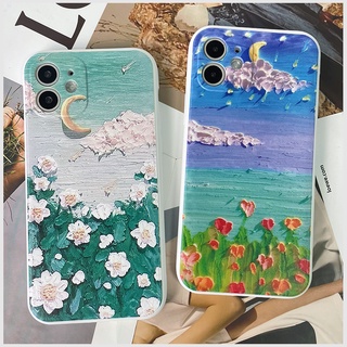 FOR XIAOMI 11 LITE 12LITE Redmi 12C 10C 10 9A 10A 9C 9T 7 8 9 NOTE6 NOTE7 NOTE8 NOTE9 9S NOTE10 NOTE11 NOTE12 S POCO X5 M5 M5S X3 M3 PRO Moon oil painting TPU soft case