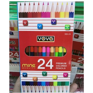 สีไม้ 2หัว 24สี(YOYA) YOYA ดินสอสีไม้ สีไม้โยย่า 24สี 2 หัว ของแท้ 100%