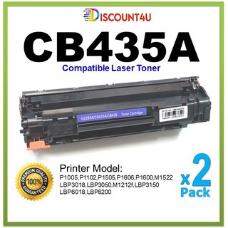 **Pack 2 ** Discount4u .. ตลับหมึกเลเซอร์เทียบเท่า Toner CB435A / CB435 / 435 / 435A / 35A / 35  for HP P100