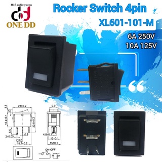 สวิทช์ 4ขา Rocker Switch/Power Switch 6A250V / 10A 125V