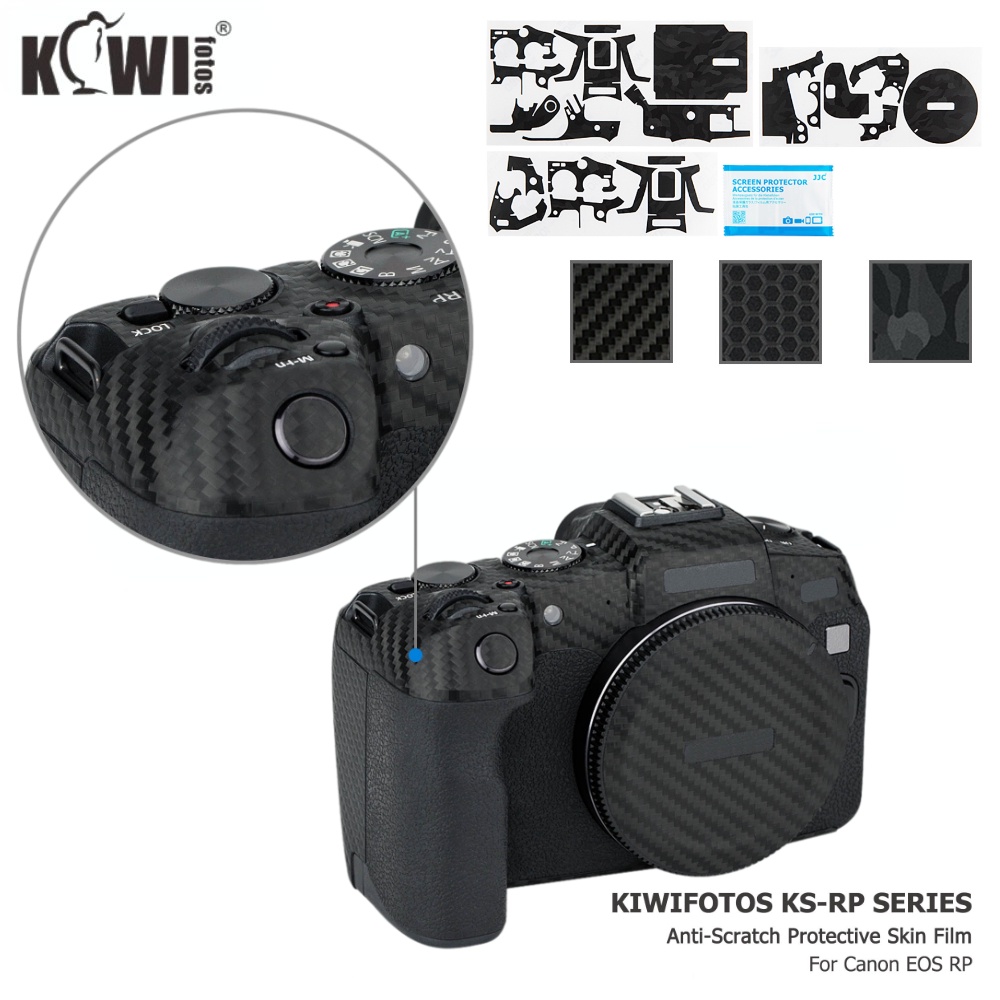 Kiwifotos KS-RP สติกเกอร์ป้องกันรอยขีดข่วนสำหรับกล้อง Canon EOS RP , ฟิล์มตกแต่งผิว 3M ไร้สารตกค้าง