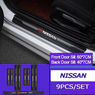 Nissan สติกเกอร์คาร์บอนไฟเบอร์ ป้องกันรอยขีดข่วน สำหรับติดประตูรถยนต์ สําหรับ March Almera Note Tida Sylphy Juke X-trail